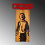 Wallity Accesorio Decorativo de Pared Crying Boys en Madera, Nogal y Rojo, 36x69cm